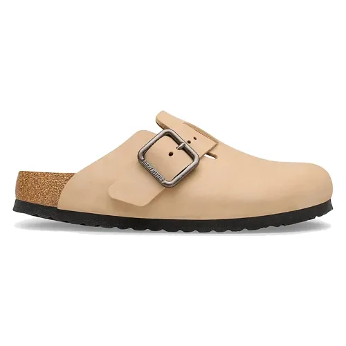 Birkenstock klapki mules nubukowe Boston