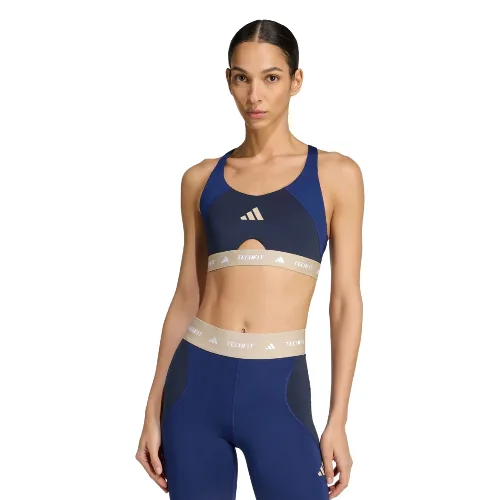 Biustonosz treningowy TECHFIT Color Block zapewniający średnie wsparcie