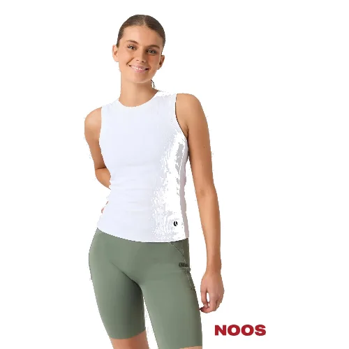 bjorn_borg top ACE POCKET prążkowany z poliestru z recyklingu - BRILLIANT WHITE