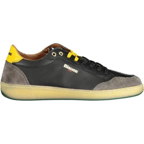 BLAUER Sneakersy Męskie Skórzane Buty Sportowe Casual Sznurowane Logo