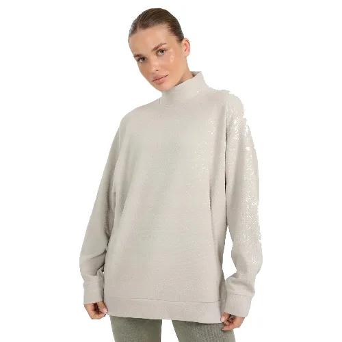 BLUZA DAMSKA DRESOWA 4F TRENINGOWA DO JOGI TFSWF589 KOLOR BEŻOWY