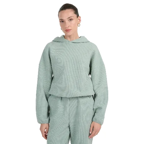 BLUZA DAMSKA DRESOWA 4F Z DZIANINY O SPLOCIE WAFLOWYM TSWSF1847 KOLOR ZIELONY
