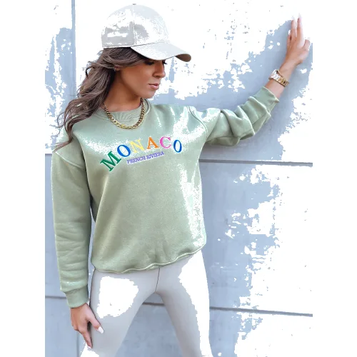 Bluza damska oversize MONACO ciemnozielona Dstreet BY1233
