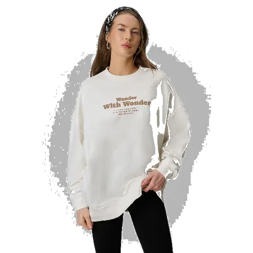 Bluza dresowa oversize bez kaptura damska 4F 4FRSS26TSWSF2993