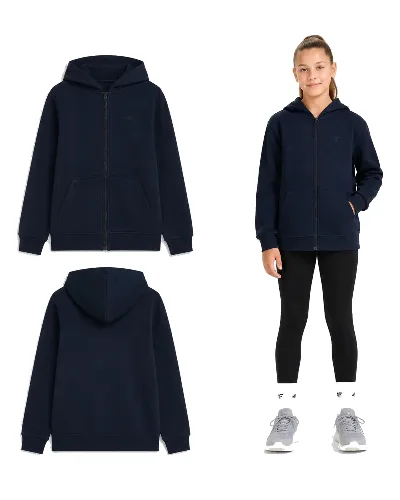 BLUZA DRESOWA ROZPIANANA Z KAPTUREM DZIEWCZĘCA 4F 1
