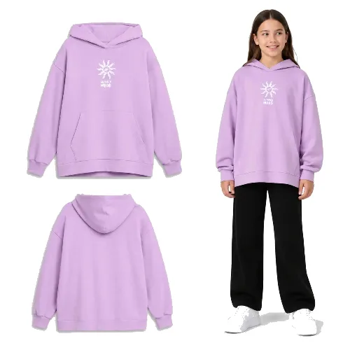 BLUZA DZIEWCZĘCA 4F Z KAPTUREM NIEROZPINANA DLA DZIEWCZYNKI RÓŻOWA