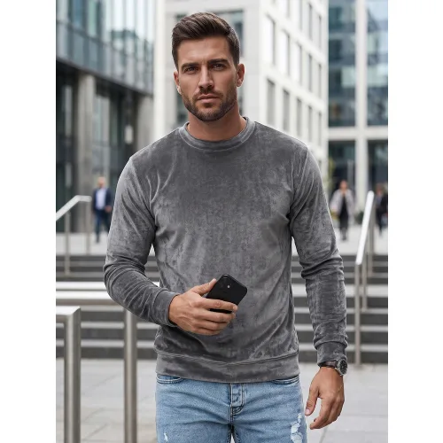 Bluza męska welurowa szara Dstreet BX5533