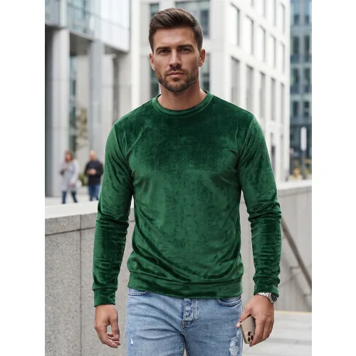 Bluza męska welurowa zielona Dstreet BX5532