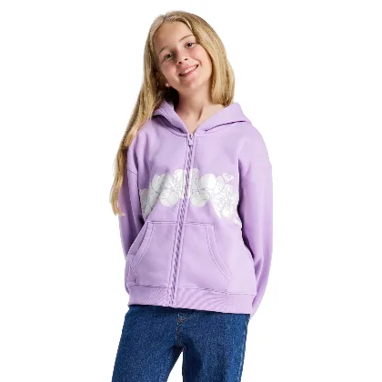Bluza na zamek dla Dziewczynki MIDNIGHT HIKE BRUSHED Fioletowy