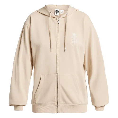 Bluza na zamek dla Kobiety SURF STOKED ZIP TERRY Beżowy