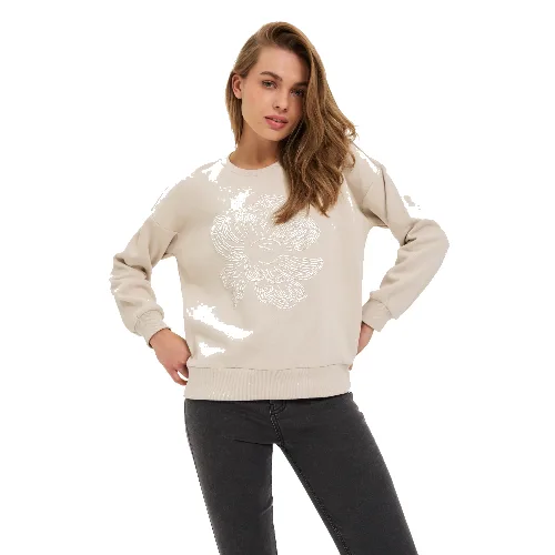 Bluza z aplikacją beżowa