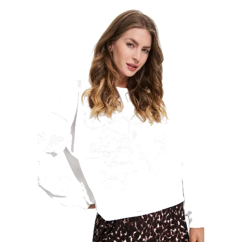 Bluza z aplikacją biała