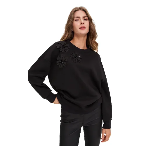 Bluza z aplikacją czarna