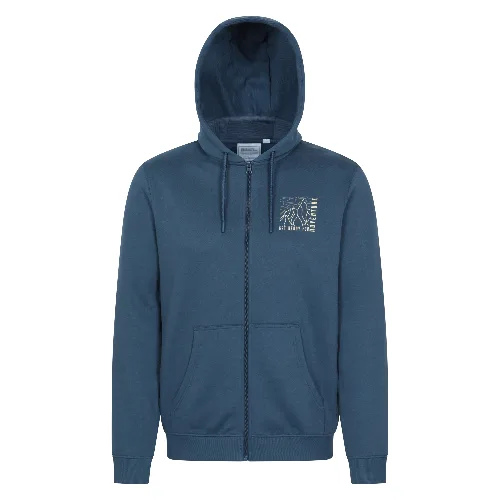 Bluza z kapturem z nadrukiem Get Ready for Adventure i zamkiem na całej długości - Navy