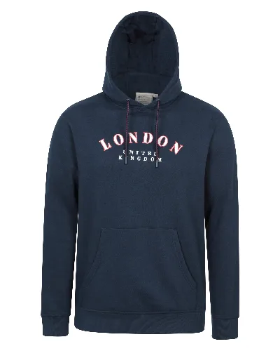 Bluza z kapturem z nadrukiem London dla mężczyzn - Navy