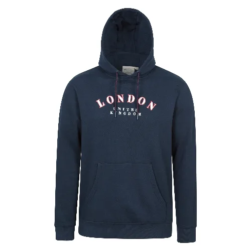 Bluza z kapturem z nadrukiem London dla mężczyzn - Navy