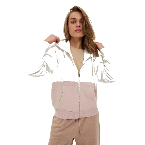 Bluza zapinana na zamek beżowa