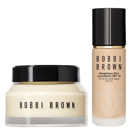 Bobbi Brown Hydrating Duo: Vitamin Enriched Face Base+ & Weightless Skin Foundation Bundle (Various Shades) - Cool Ivory