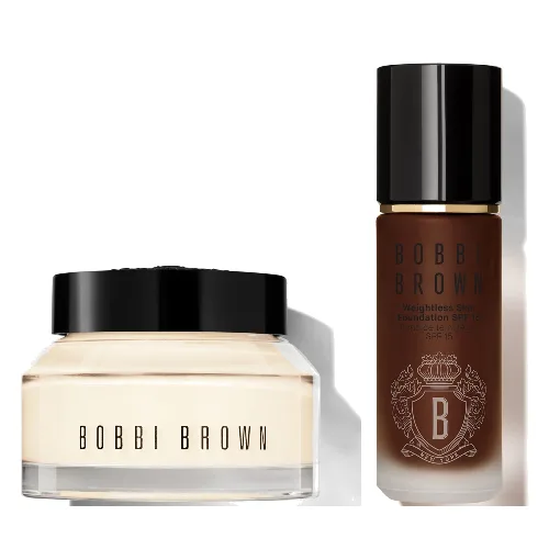 Bobbi Brown Hydrating Duo: Vitamin Enriched Face Base+ & Weightless Skin Foundation Bundle (Various Shades) - Neutral Cool Espresso