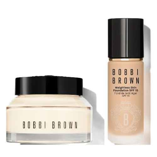 Bobbi Brown Hydrating Duo: Vitamin Enriched Face Base+ & Weightless Skin Foundation Bundle (Various Shades) - Neutral Ivory