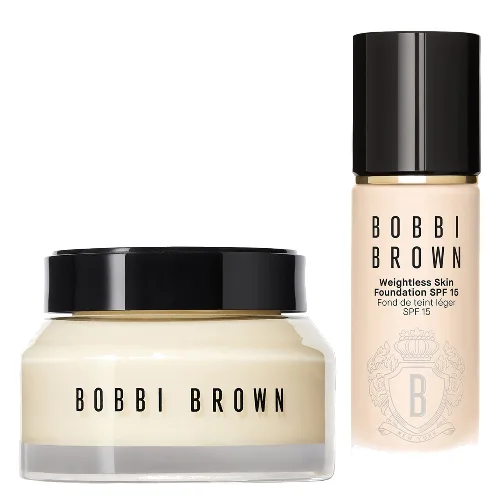 Bobbi Brown Hydrating Duo: Vitamin Enriched Face Base+ & Weightless Skin Foundation Bundle (Various Shades) - Neutral Alabaster