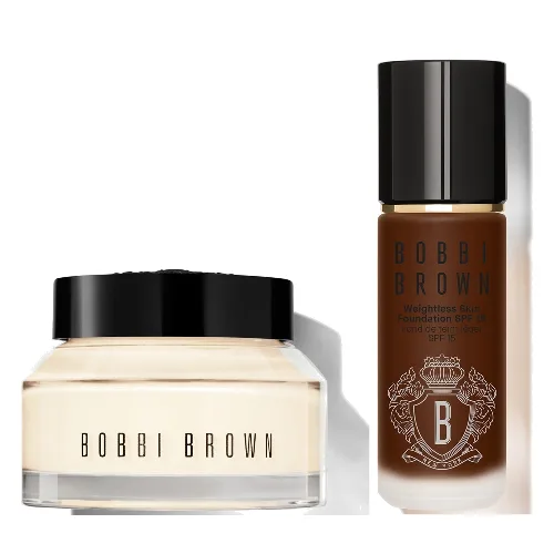 Bobbi Brown Hydrating Duo: Vitamin Enriched Face Base+ & Weightless Skin Foundation Bundle (Various Shades) - Espresso