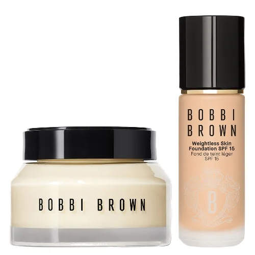 Bobbi Brown Hydrating Duo: Vitamin Enriched Face Base+ & Weightless Skin Foundation Bundle (Various Shades) - Neutral Sand