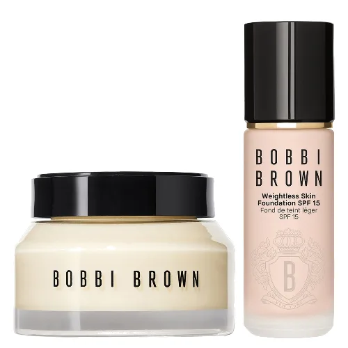 Bobbi Brown Hydrating Duo: Vitamin Enriched Face Base+ & Weightless Skin Foundation Bundle (Various Shades) - Alabaster