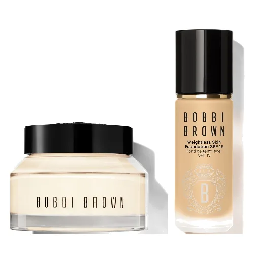 Bobbi Brown Hydrating Duo: Vitamin Enriched Face Base+ & Weightless Skin Foundation Bundle (Various Shades) - Neutral Warm Sand