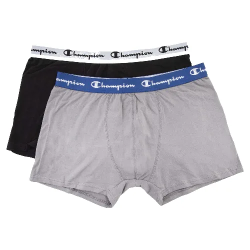 Bokserki męskie CHAMPION ESSENTIAL 2-PACK BLACK/GREY Y0B14