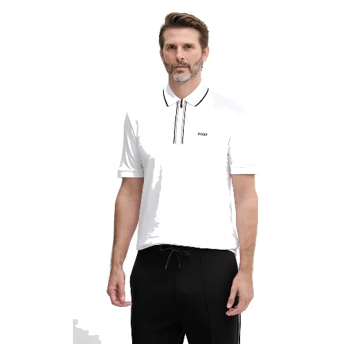 BOSS Green polo męskie bawełniane z elastanem