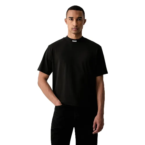 BOSS Green T-shirt męski bawełniany z elastanem Tee Collar
