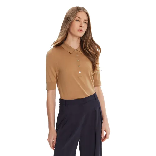 BOSS Polo Fidenka 50545015 Beżowy Regular Fit