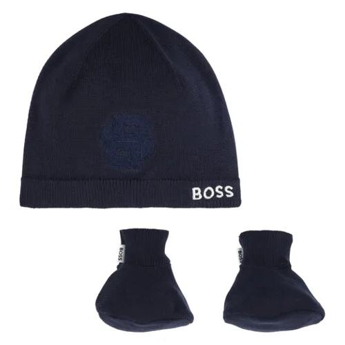 BOSS Zestaw Czapka i Skarpety J51633 Granatowy