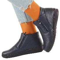 Botki Damskie Szyte Buty Płaskie Ocieplane