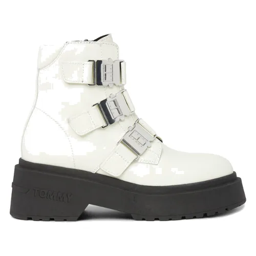 Botki Tommy Jeans Tjw Chunky Boot Hardware EN0EN02443 Écru