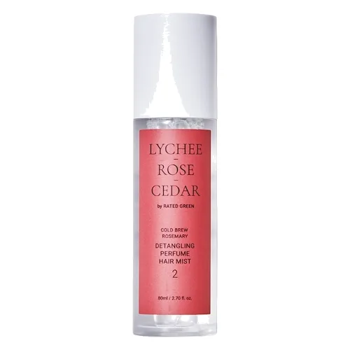 brands Rated Green Perfumowana mgiełka do włosów ułatwiająca rozczesywanie Lychee-Rose-Cedar 80ml Spraye na odrosty Damski