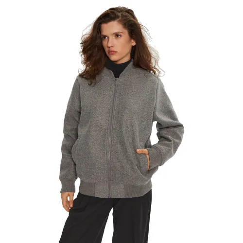 Brave Soul Kurtka bomber LJK-WRENLEY Szary Regular Fit