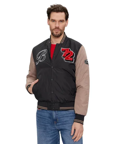 Brave Soul Kurtka bomber MJK-BRODY Czarny Regular Fit