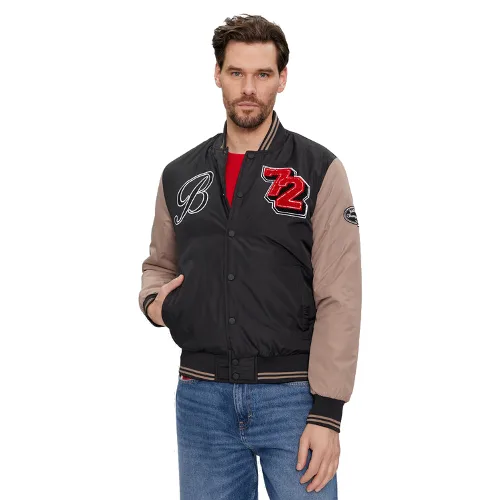 Brave Soul Kurtka bomber MJK-BRODY Czarny Regular Fit