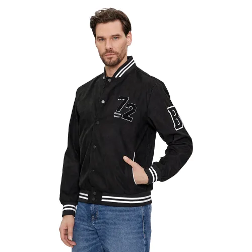 Brave Soul Kurtka bomber MJK-BROXTON Czarny Regular Fit