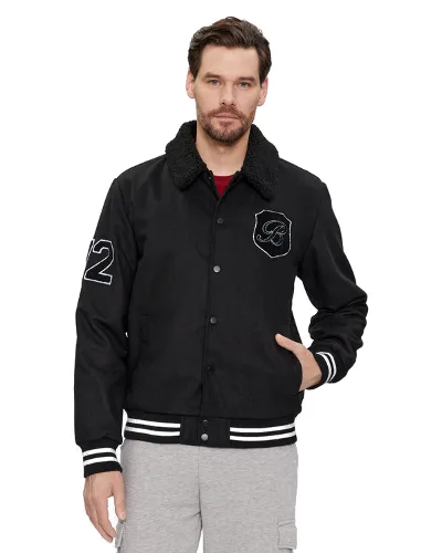 Brave Soul Kurtka bomber MJK-DURDEN Czarny Regular Fit