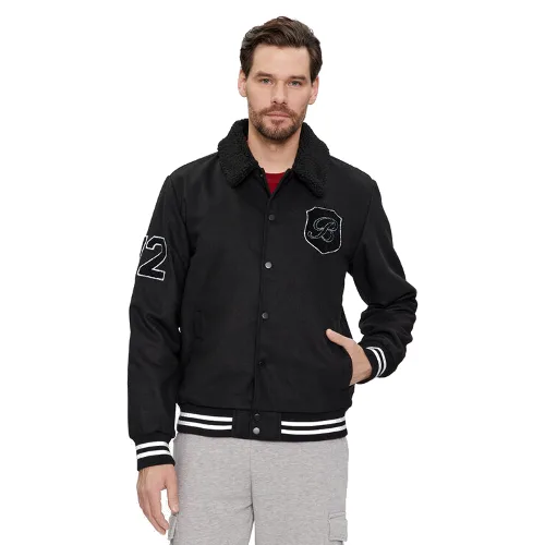 Brave Soul Kurtka bomber MJK-DURDEN Czarny Regular Fit