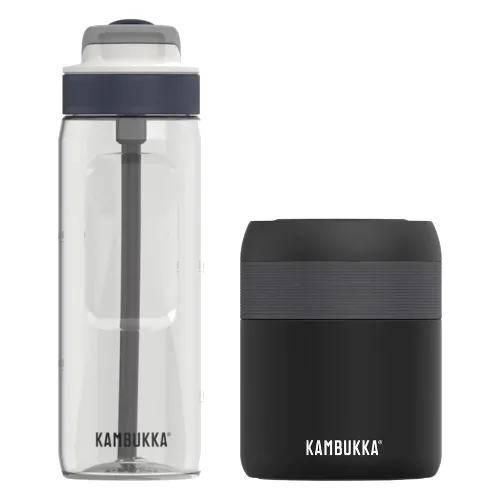 Butelka na wodę ze słomką 750ml + termos obiadowy 600ml Kambukka Lifestyle