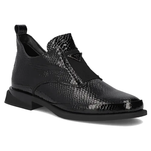 Buty damskie botki skórzane na płaskim Filippo płaskie lakierowane r.38