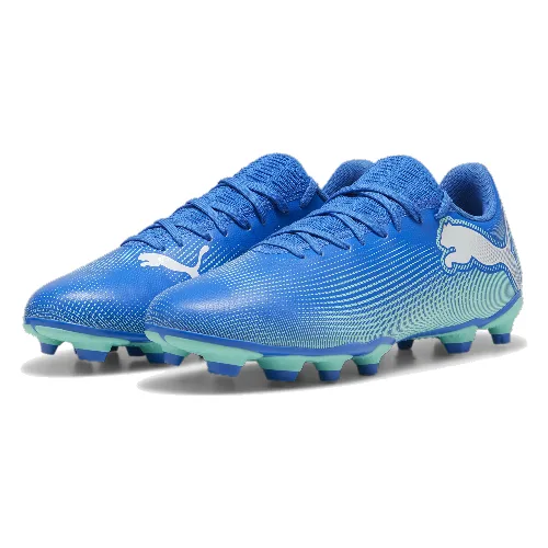 Buty piłkarskie FUTURE 7 PLAY FG/AG PUMA Hyperlink Blue Mint White Green