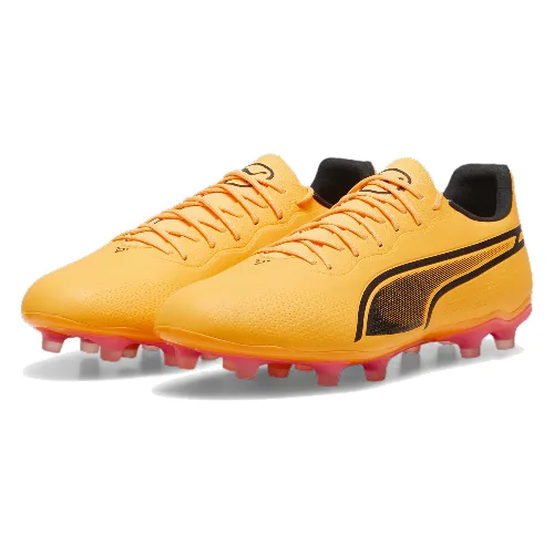 Buty piłkarskie KING PRO FG/AG PUMA Sun Stream Black Sunset Glow Orange Pink