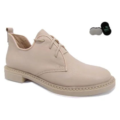 Buty Półbuty Skórzane Damskie Nessi 24649 122 skóra beż 39