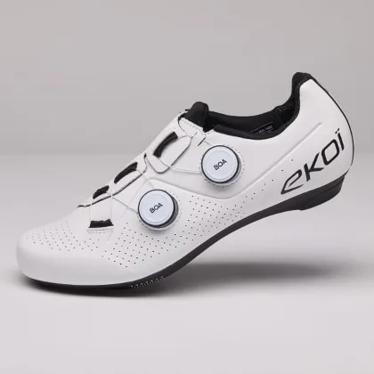 Buty szosowe EKOI Perf R4 CARBON INSERT Biało-Czarne