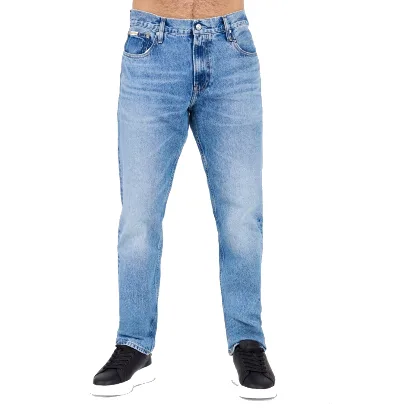 CALVIN KLEIN Błękitne męskie jeansy Slim Straight, Rozmiar 36/34